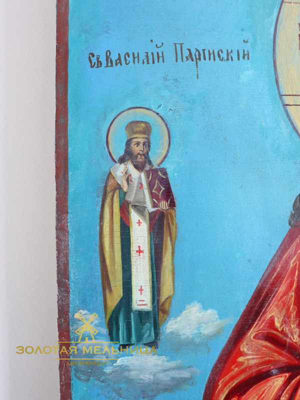 Антикварная икона "Иисус Христос Спаситель, Господь Вседержитель" академическая живопись, Южнорусский стиль. размер 42 х 36,5