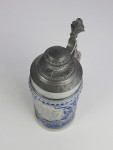 Старинная керамическая пивная кружка с крышкой "Иудейский орнамент, Иудаика" объём 1 литр, Германия